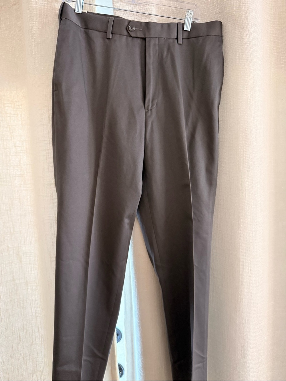 Perry Ellis Men's Brown Dress Pants - Flat Front Trousers
